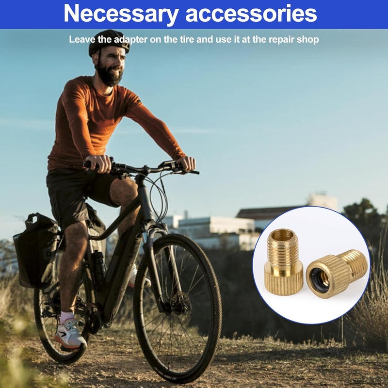 ptiysta Brass Presta Valve Adapter to Convert Presta to Schrader and Inflate Tires with Standard Bicycle Pump, Air Pump Or Air Compressor (8-Piece from ) - Image 5